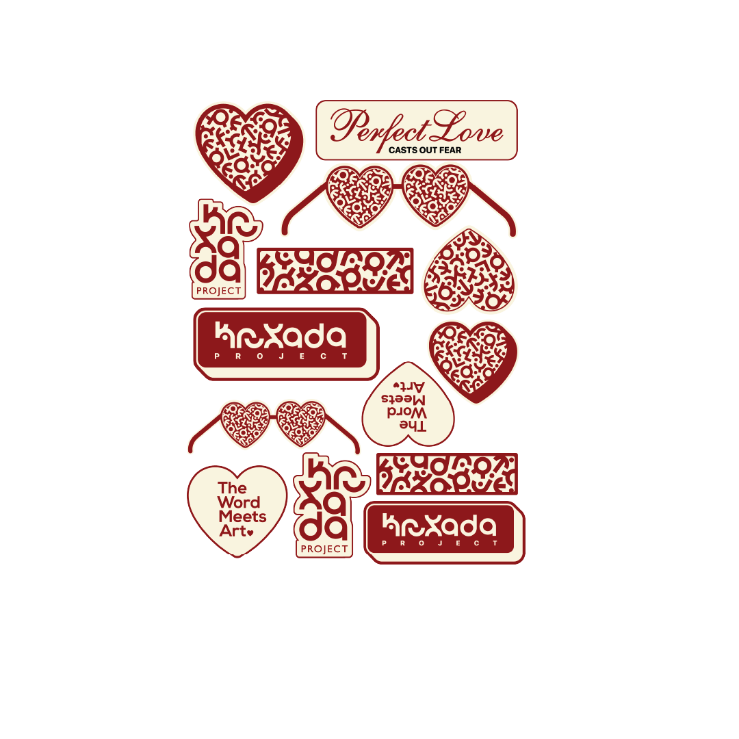 Perfect Love Casts Out Fear No.004 Vinyl Sticker Pack Red Colorway