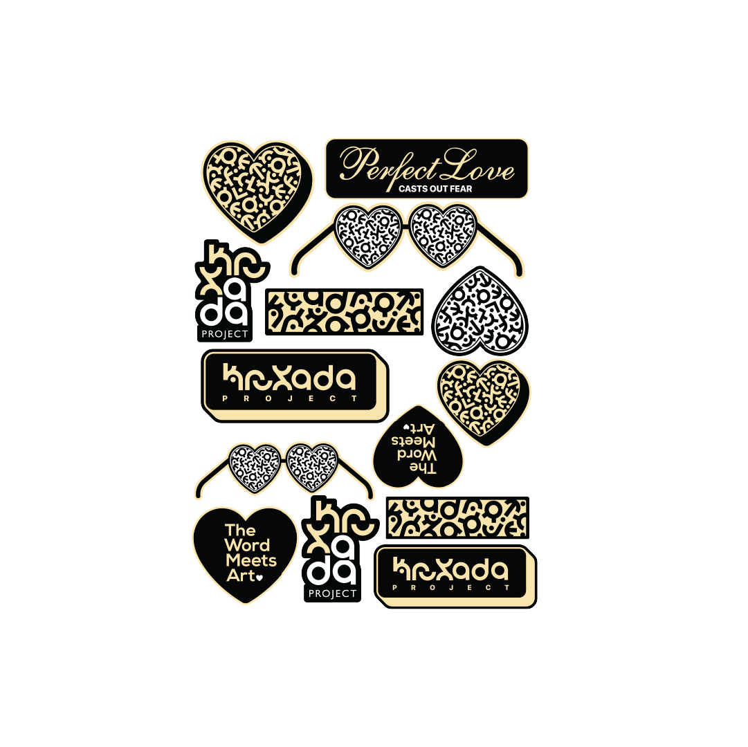 Perfect Love Casts Out Fear No.004 Vinyl Sticker Pack Black Colorway