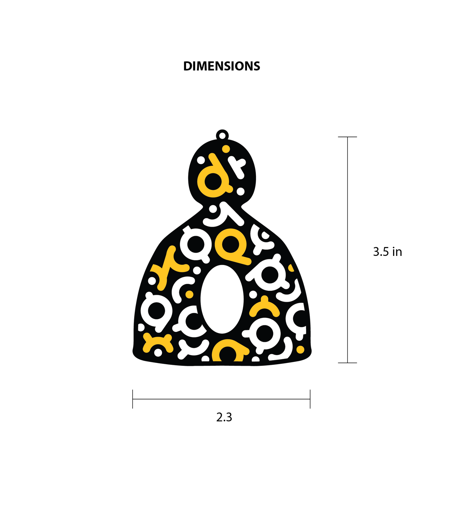 1 of 50 Diyos ang Nagpupuno Keychain // Yellow and Black