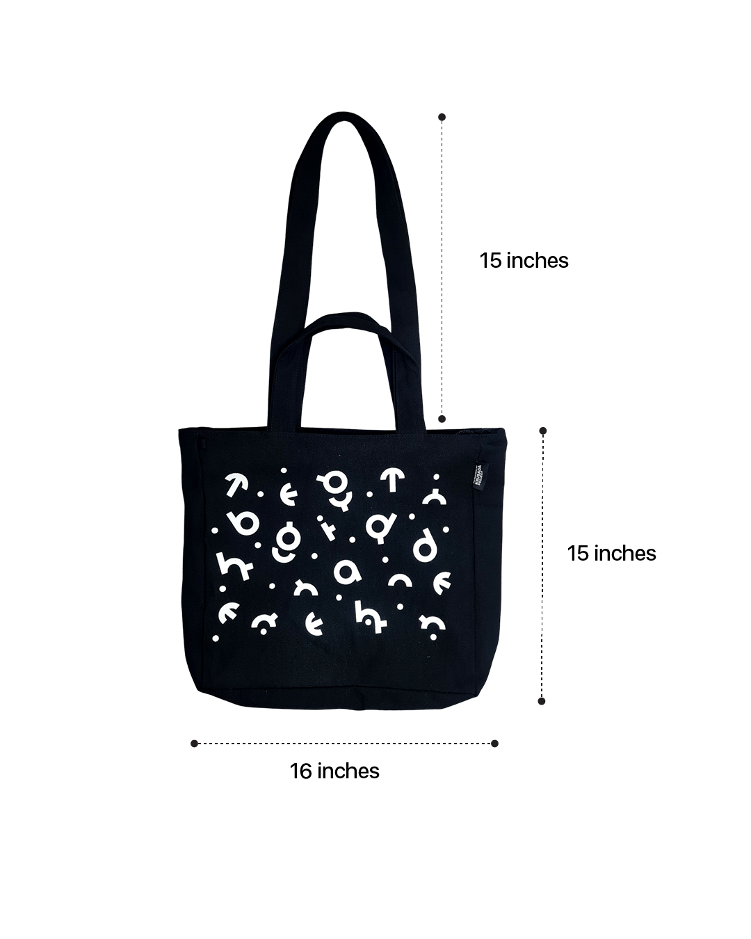 Alpha and Omega Tote Bag in Black