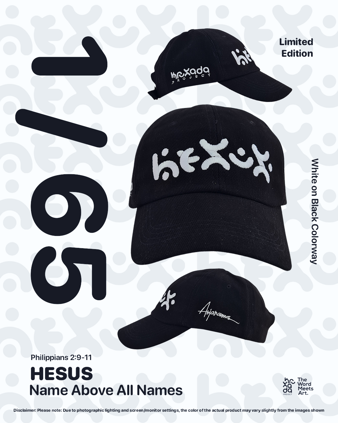 Hesus Cap White on Black 1 of 65