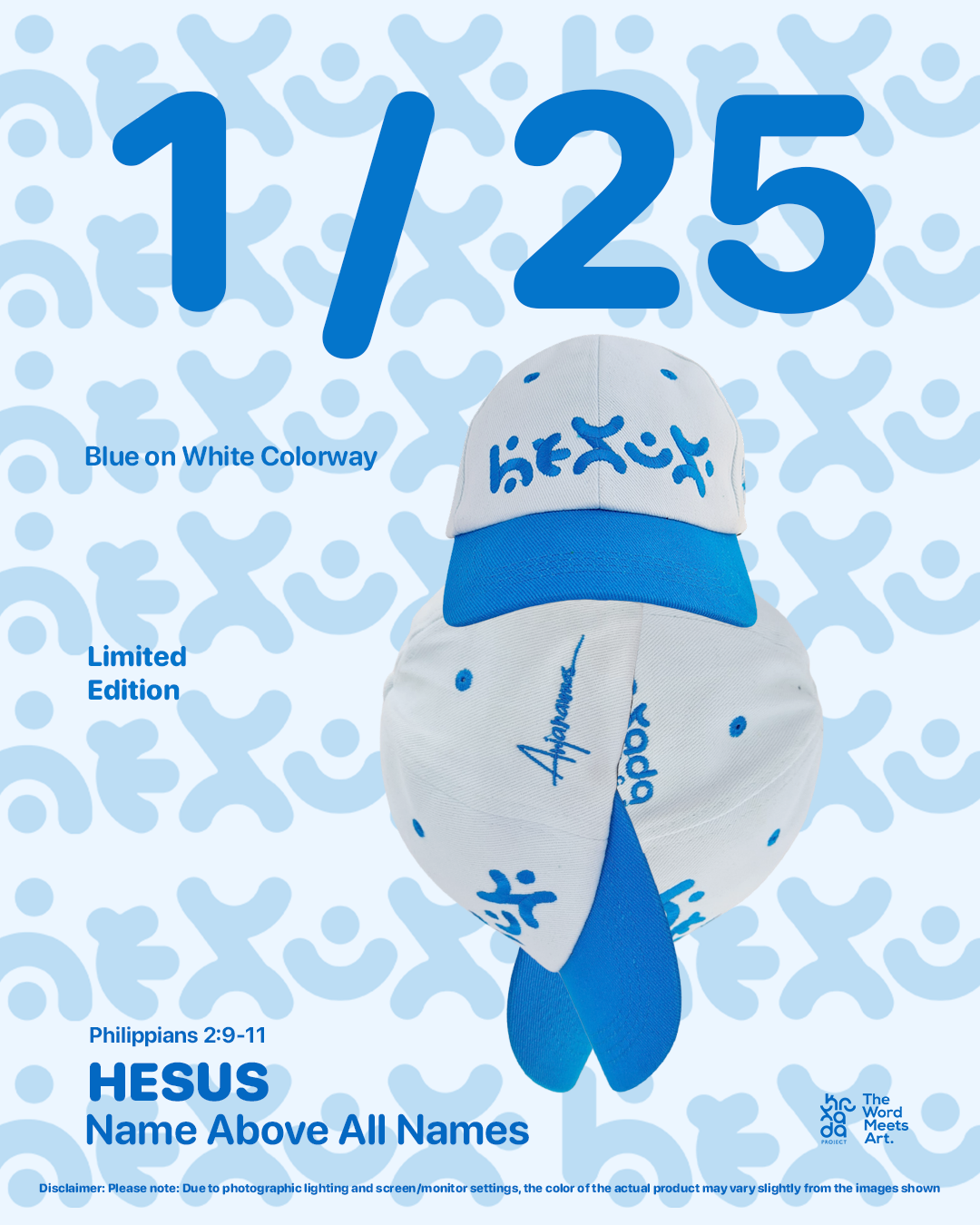 Hesus Cap Blue on White 1 of 25