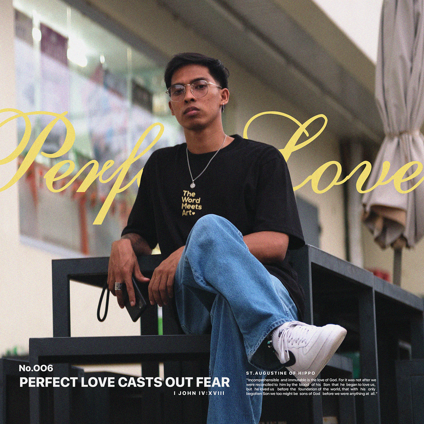 Perfect Love Casts Out Fear No.006 Limited Edition Art Shirt / Black Colorway