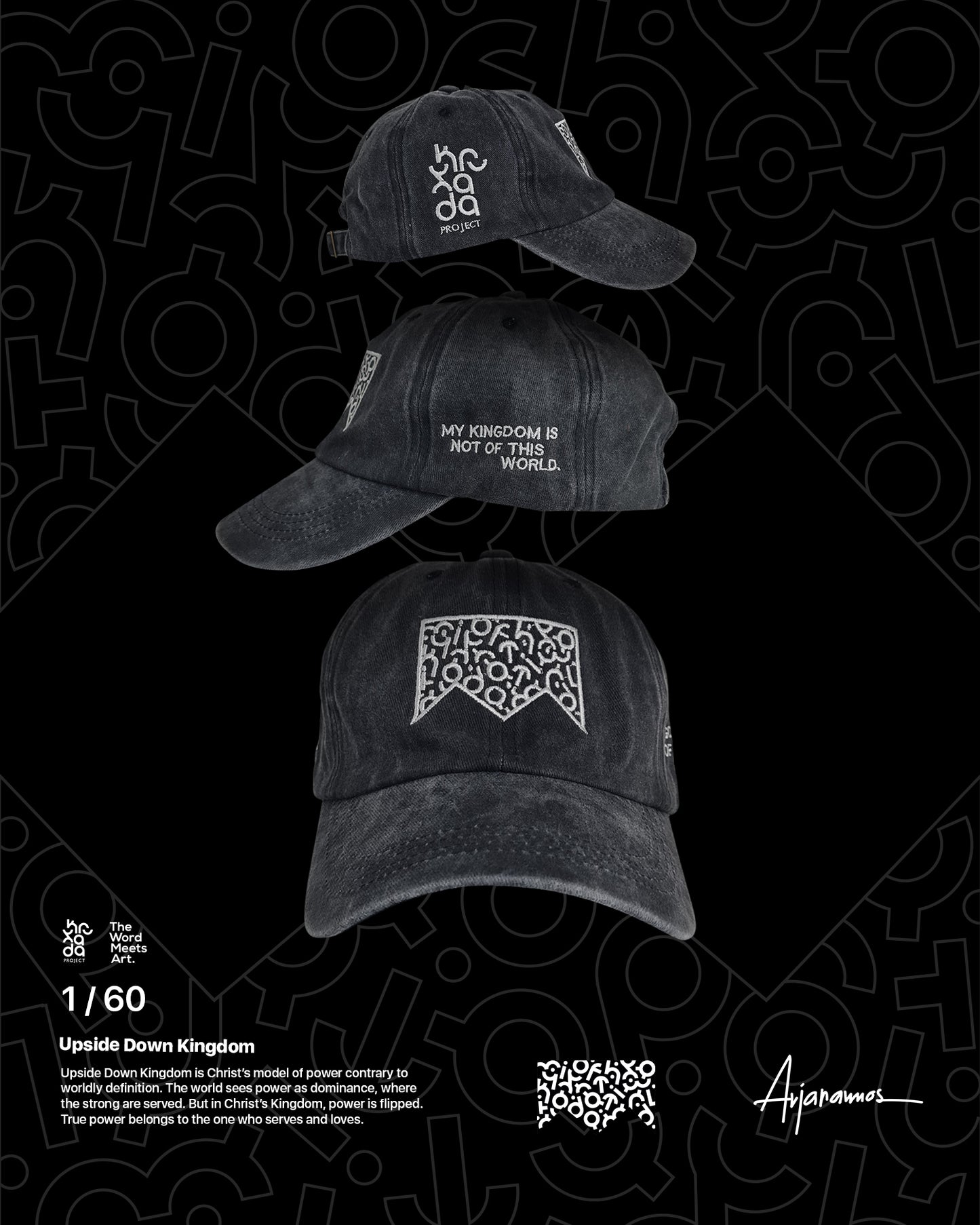 Black Acid Washed Upside Down Kingdom Cap