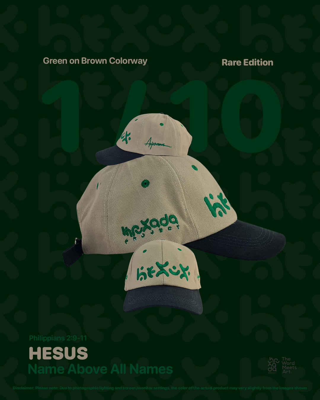 Hesus Cap Green on Brown 1 of 10