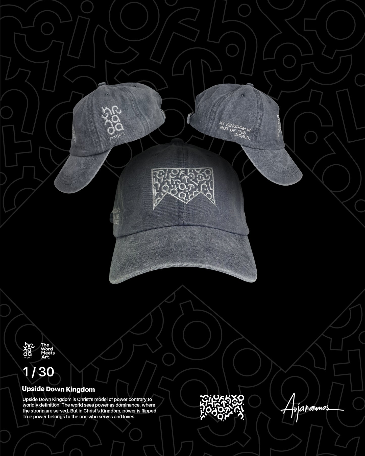 Gray Acid Washed Upside Down Kingdom Cap