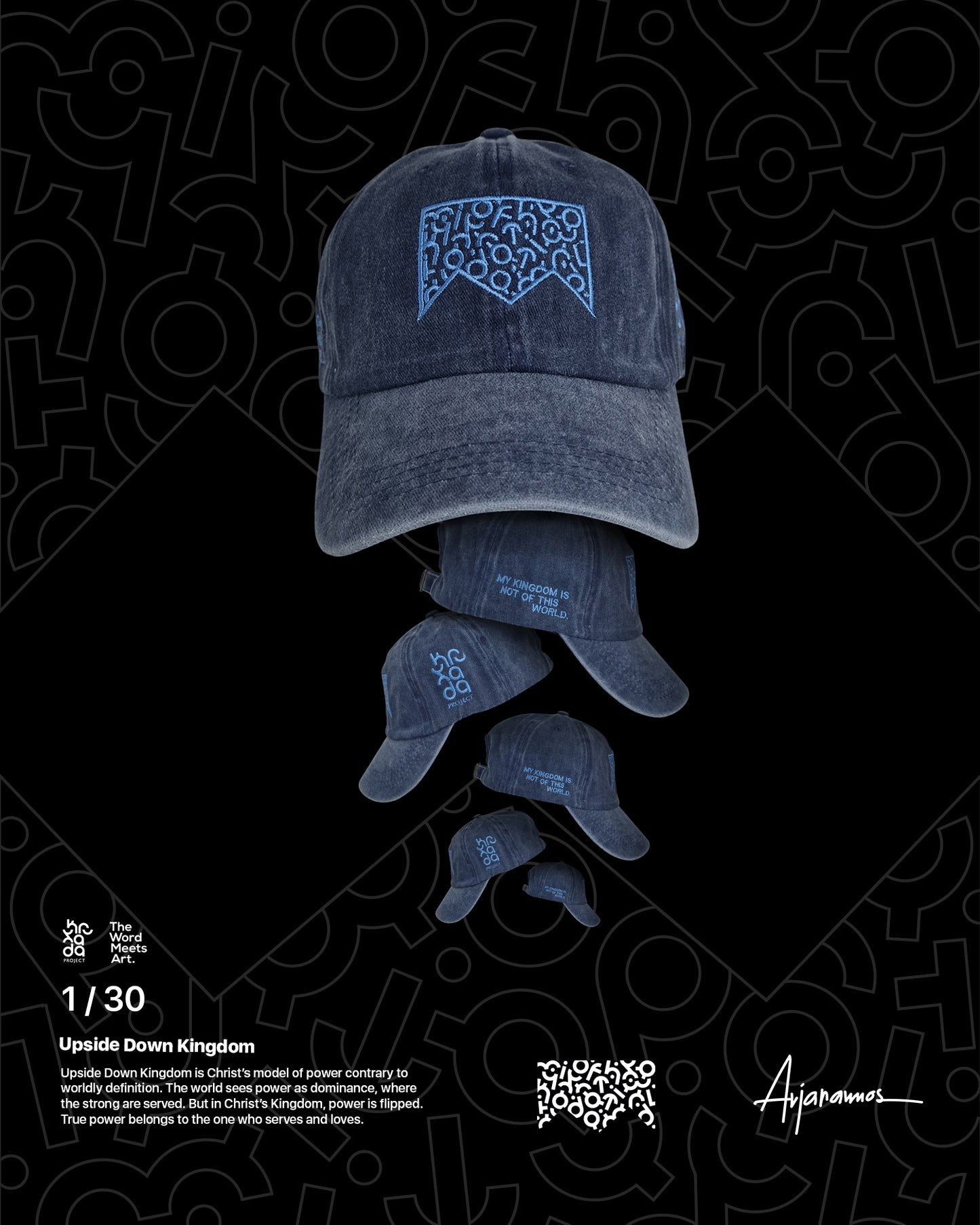 Dark Blue Acid Washed Upside Down Kingdom Cap