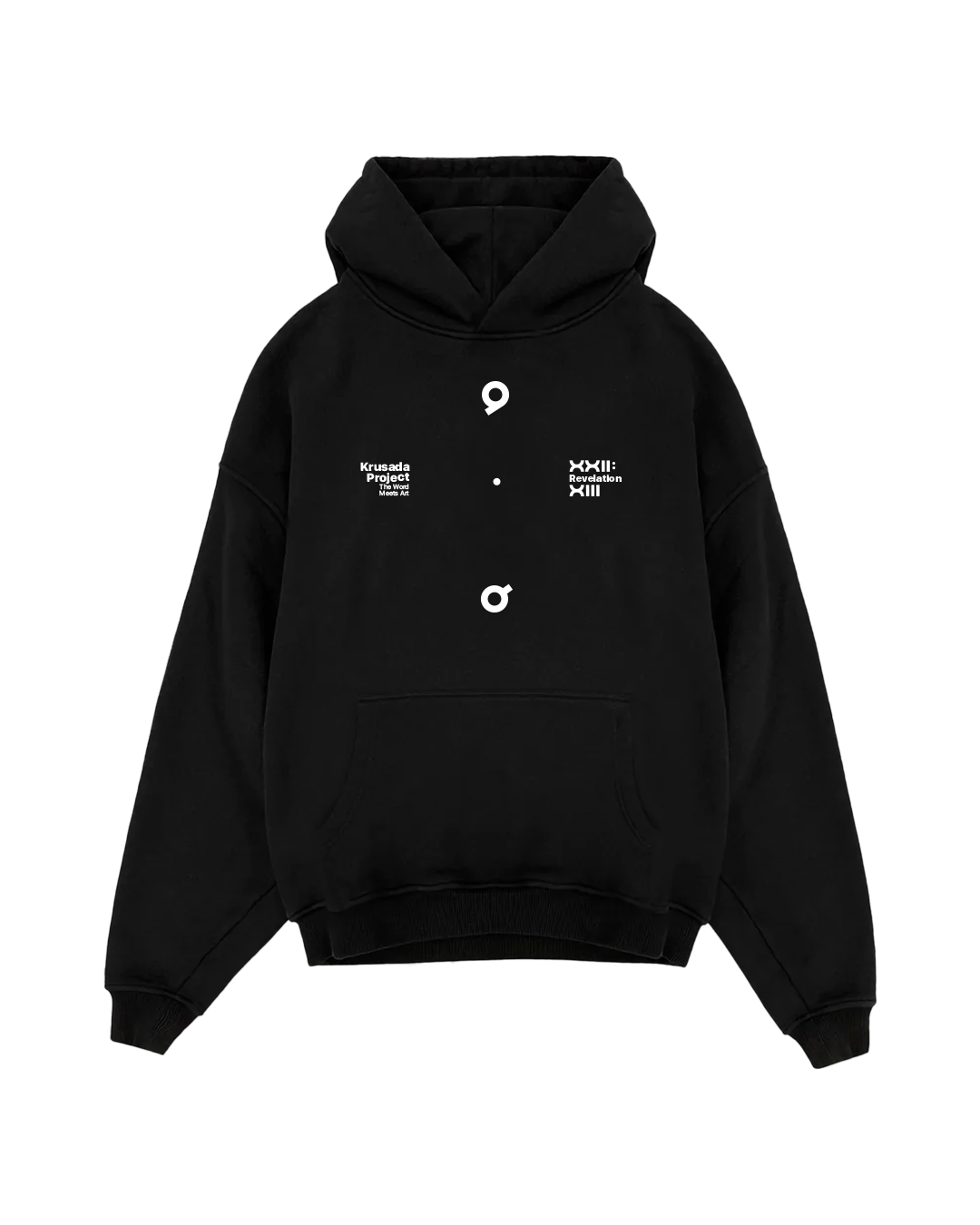 Alpha and Omega Oversized Pullover Hoodie BLACK Variant