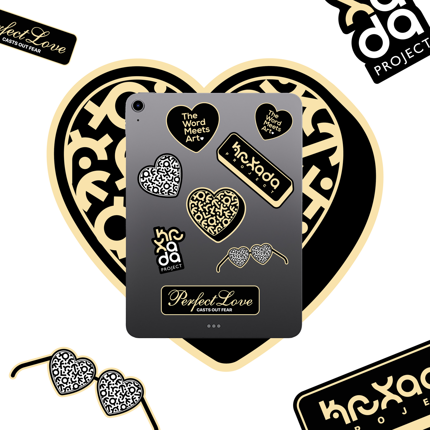 Perfect Love Casts Out Fear No.004 Vinyl Sticker Pack Black Colorway