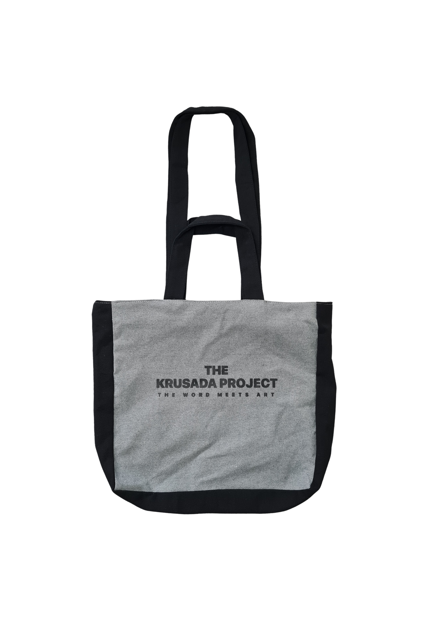 Alpha and Omega Two-Toned Tote Bag Gray x Black