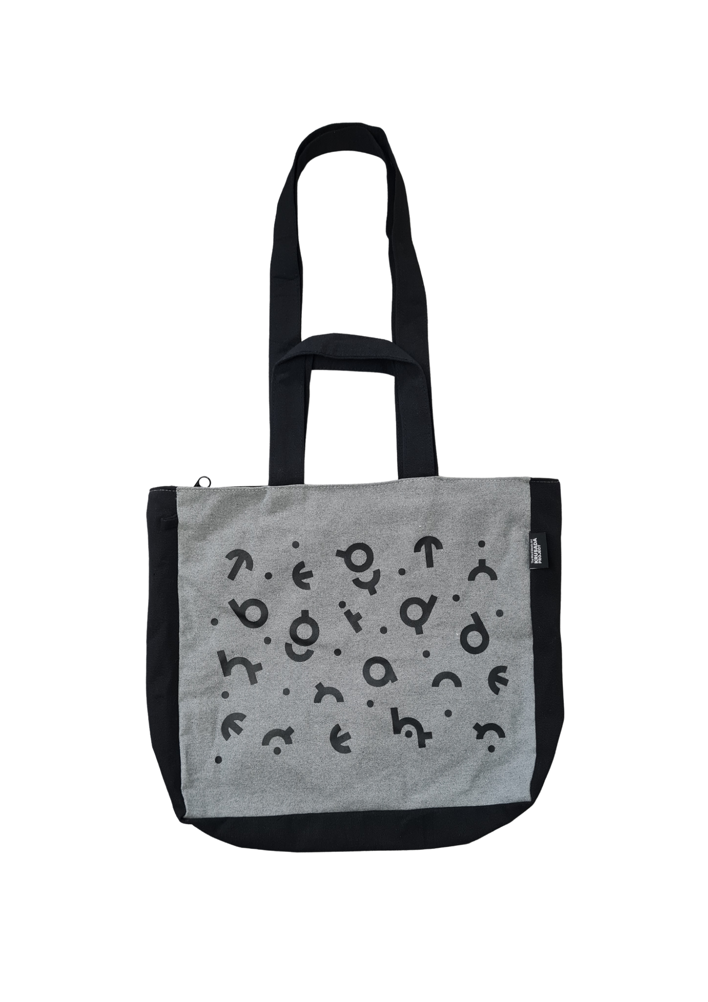 Alpha and Omega Two-Toned Tote Bag Gray x Black