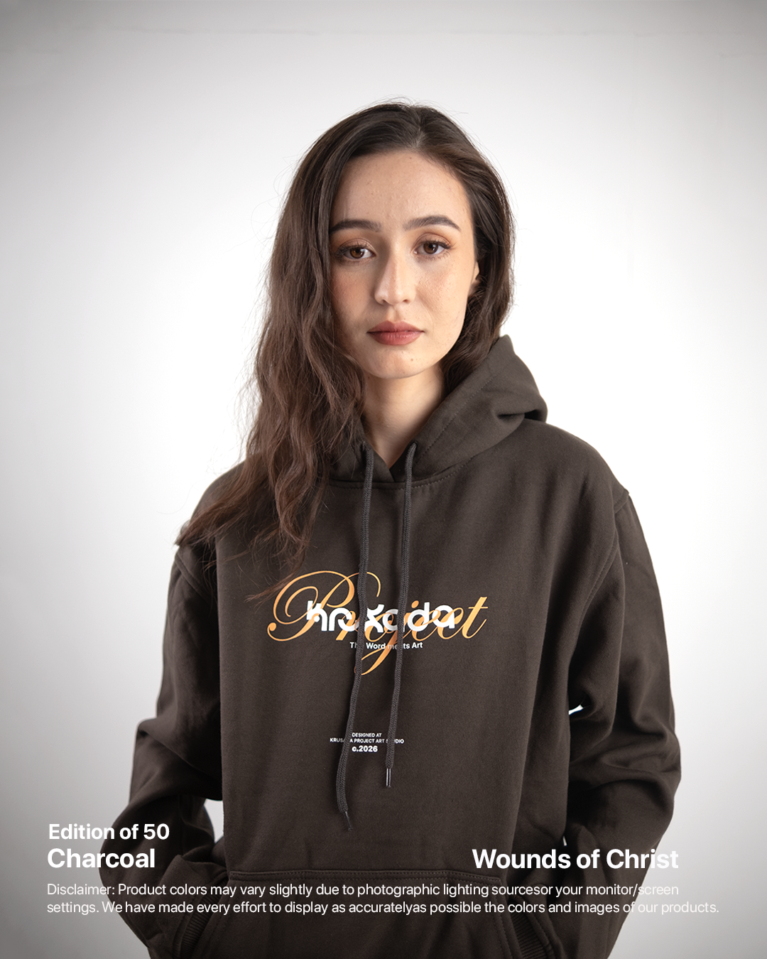 Wounds of Christ Pull Over Hoodie Charcoal Colorway Edition of 50