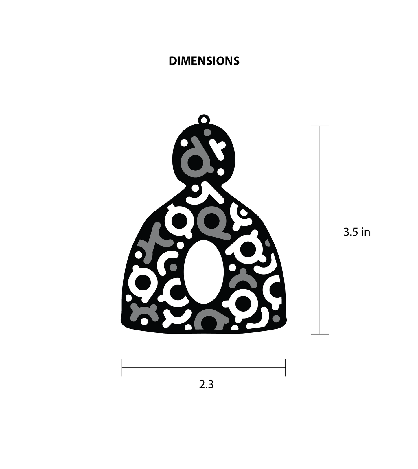 1 of 50 Diyos ang Nagpupuno Keychain // Gray and Black