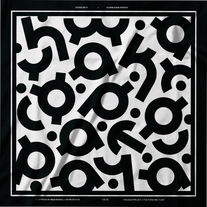 Exo 20:13 Bandana Black on White Var. 2