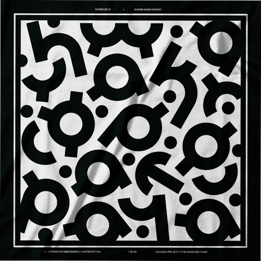 Exo 20:13 Bandana Black on White Var. 2
