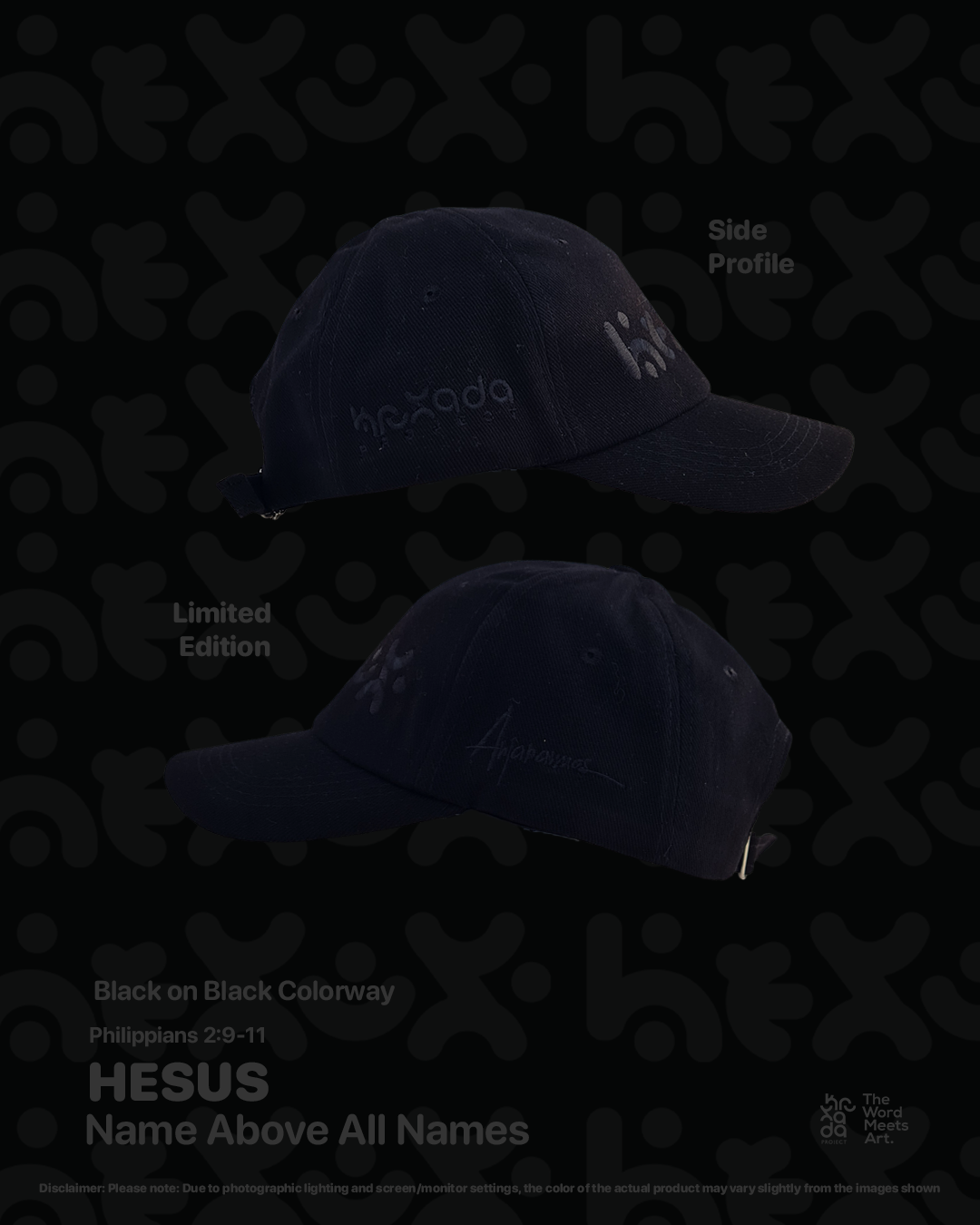 Hesus Cap Black on Black 1 of 50