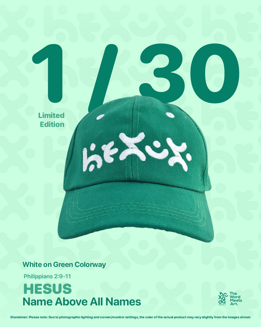 Hesus Cap White on Green 1 of 30