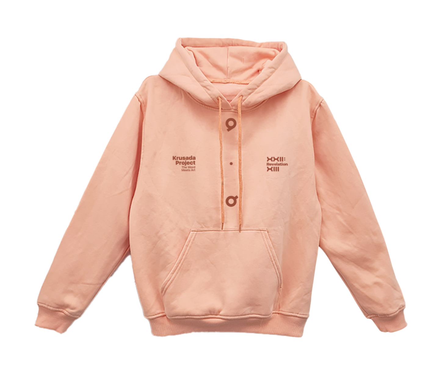 Alpha and Omega Oversized Pullover Hoodie PEACH Variant
