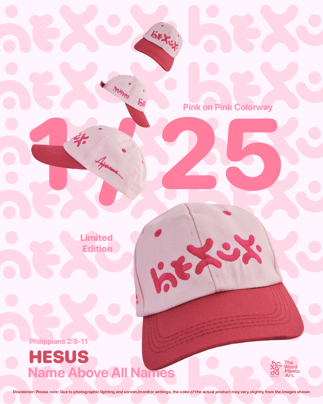 Hesus Cap Pink on Pink 1 of 25