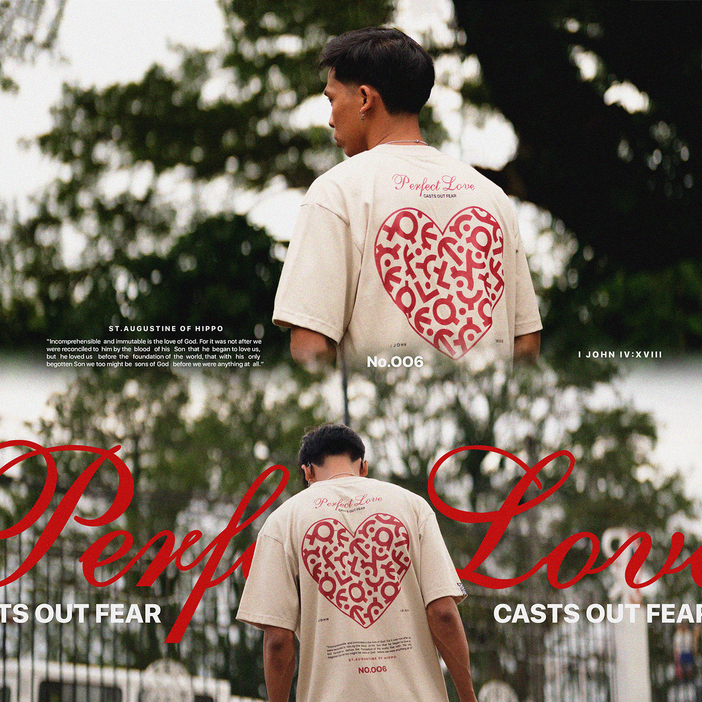 Perfect Love Casts Out Fear No.006 Limited Edition Art Shirt / Beige Colorway