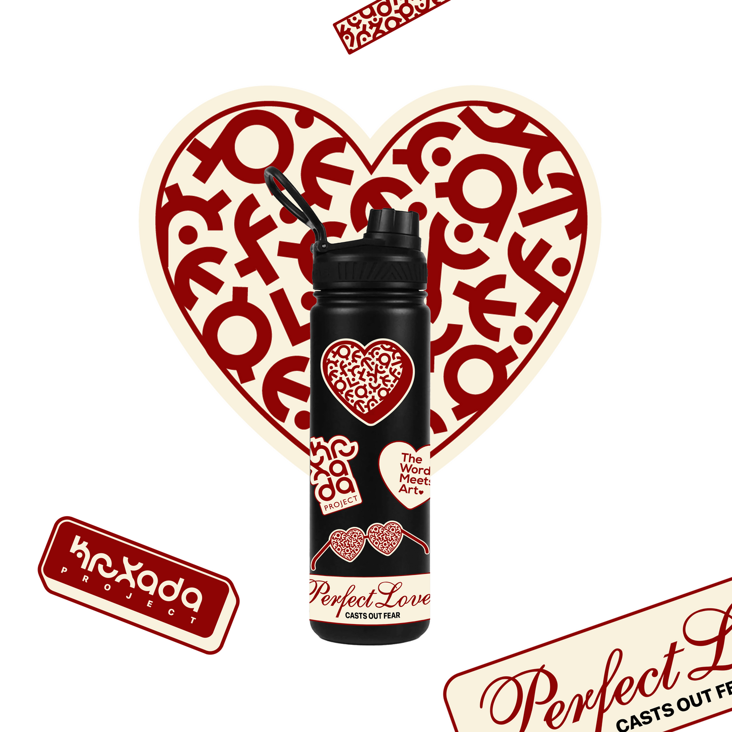 Perfect Love Casts Out Fear No.004 Vinyl Sticker Pack Red Colorway