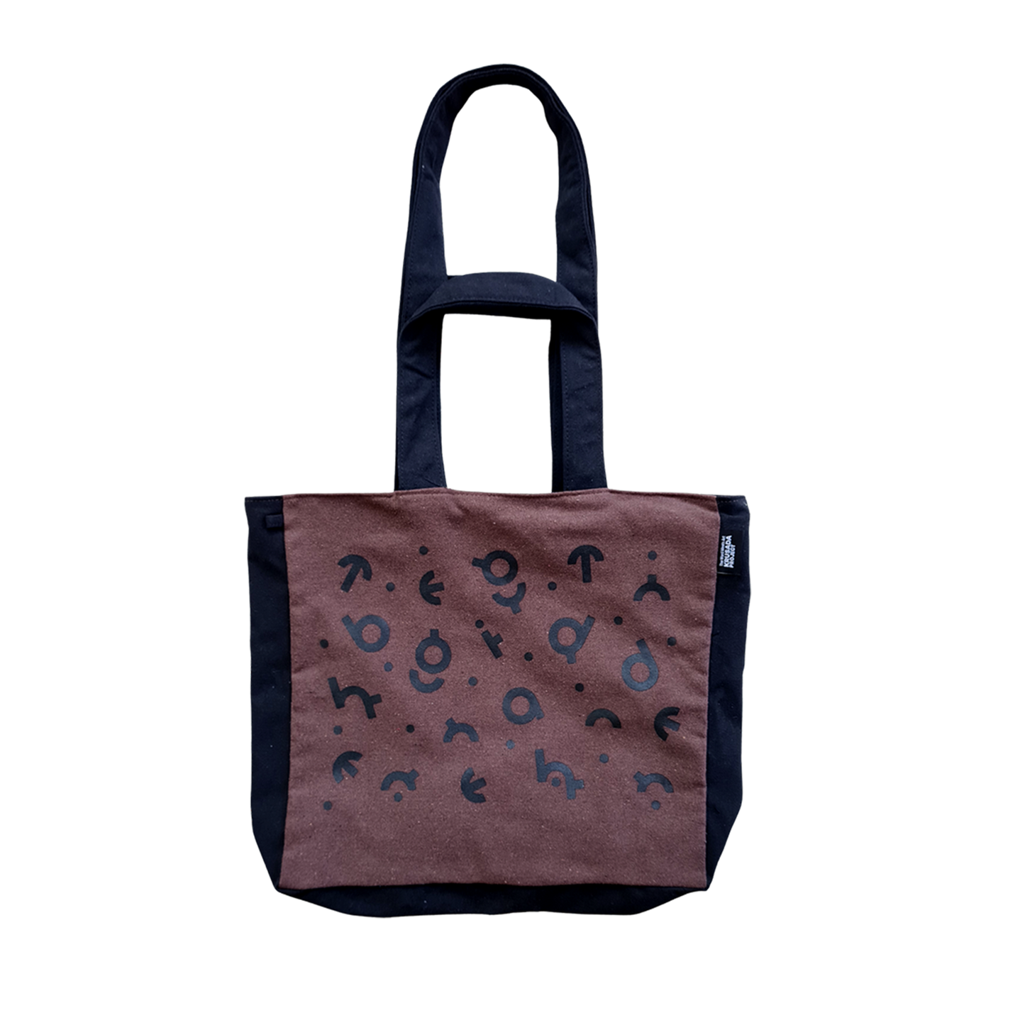 Alpha and Omega Two-Toned Tote Bag Dark Brown x Black