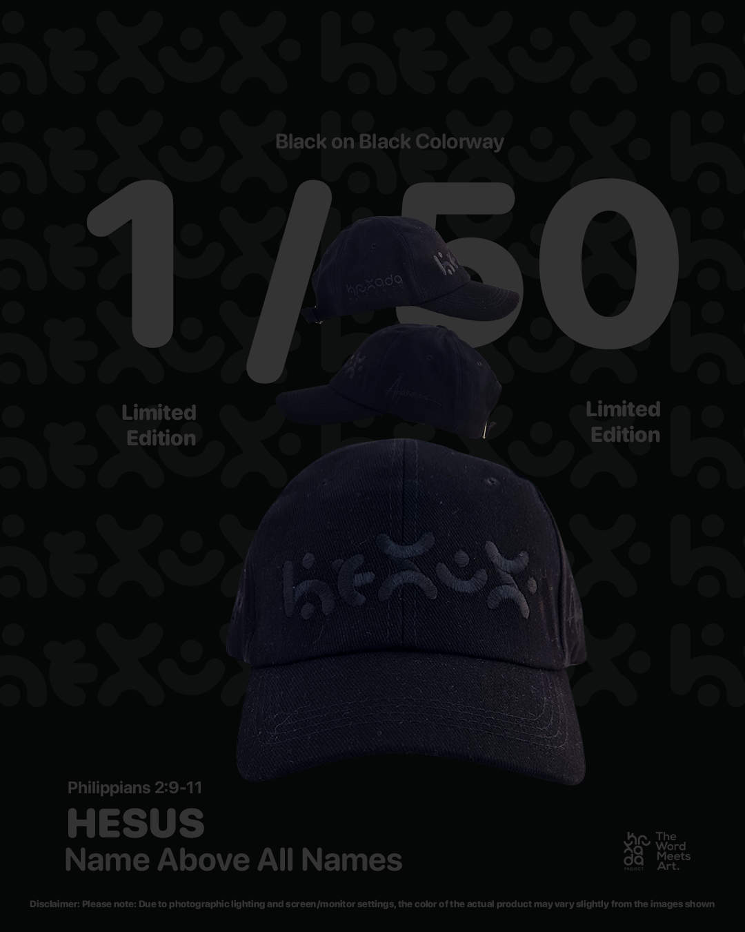 Hesus Cap Black on Black 1 of 50