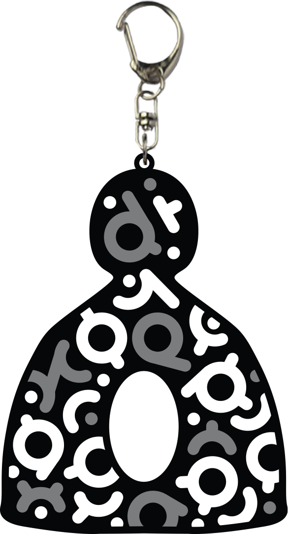 1 of 50 Diyos ang Nagpupuno Keychain // Gray and Black