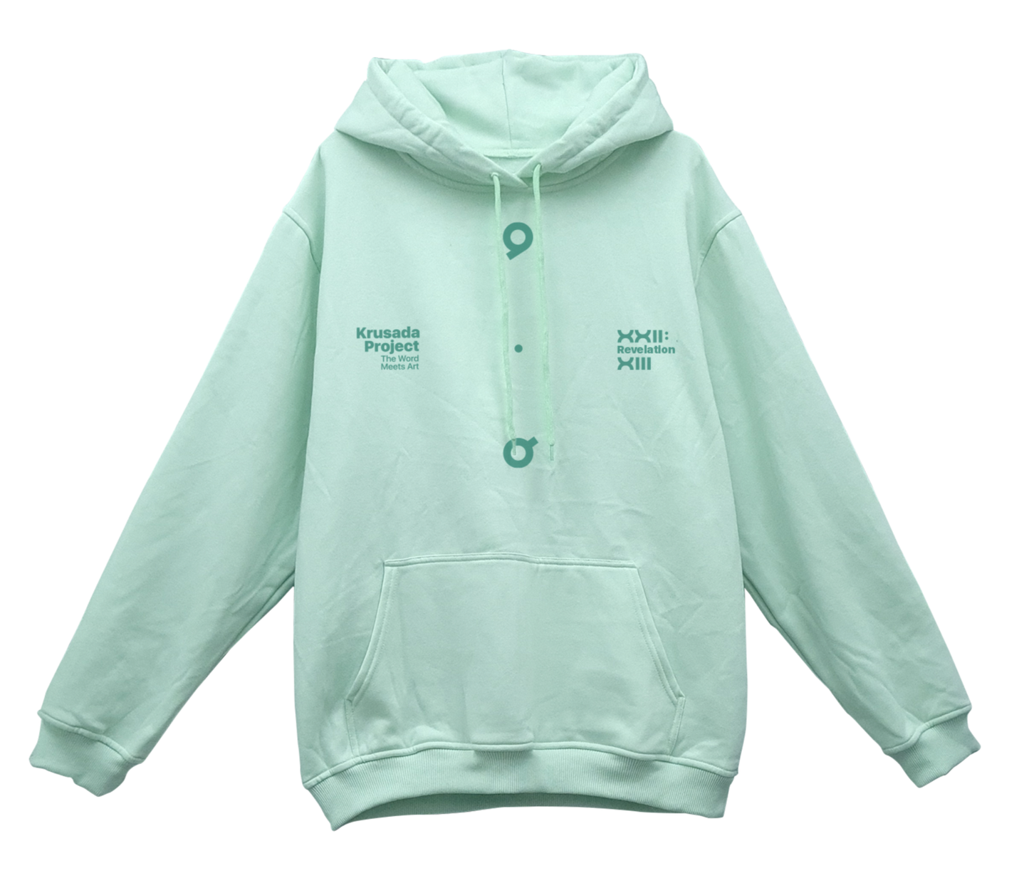 Alpha and Omega Oversized Pullover Hoodie Mint Green Variant
