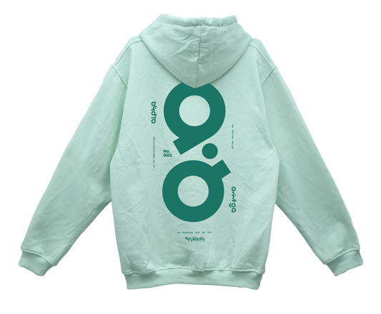 Alpha and Omega Oversized Pullover Hoodie Mint Green Variant