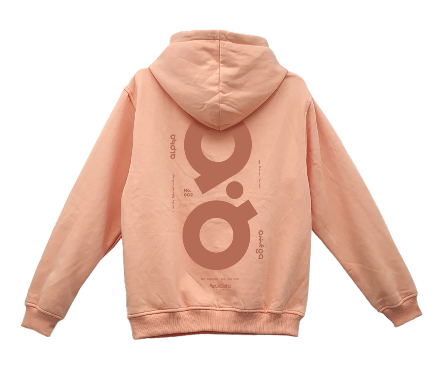 Alpha and Omega Oversized Pullover Hoodie PEACH Variant